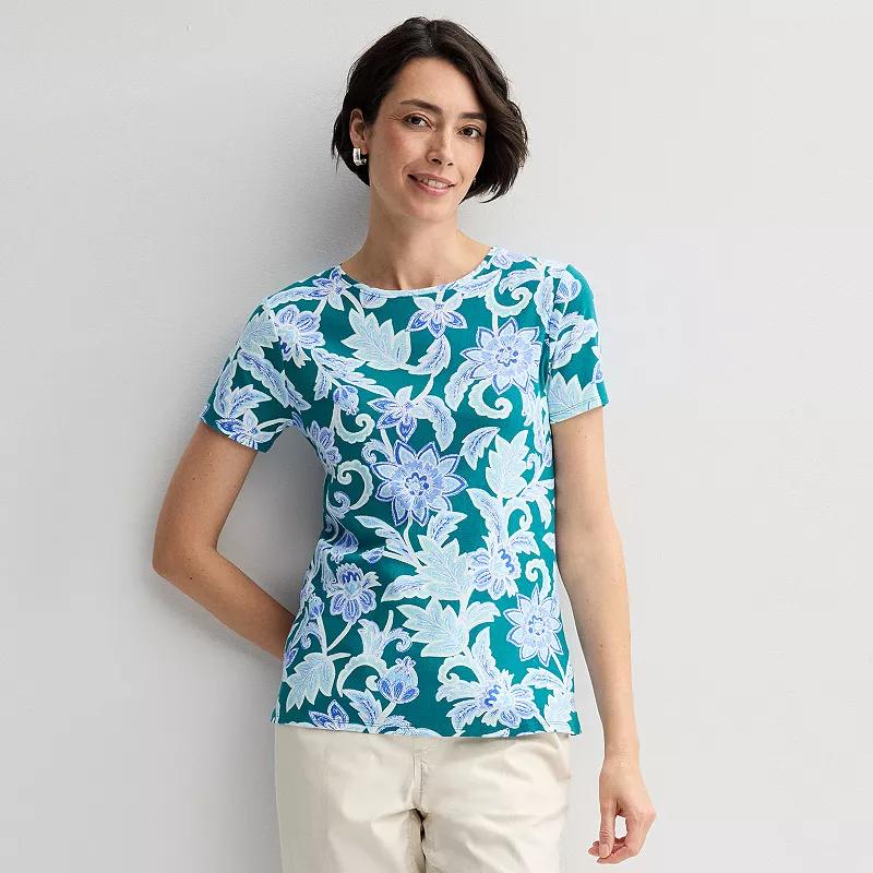 Petite Croft & Barrow® Essential Crewneck Tee, Women's,  Product Image