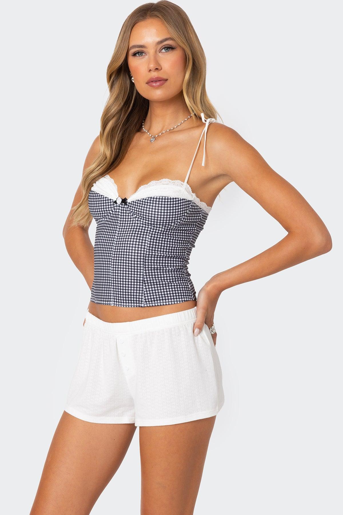 Peekaboo Lacey Gingham Corset Product Image