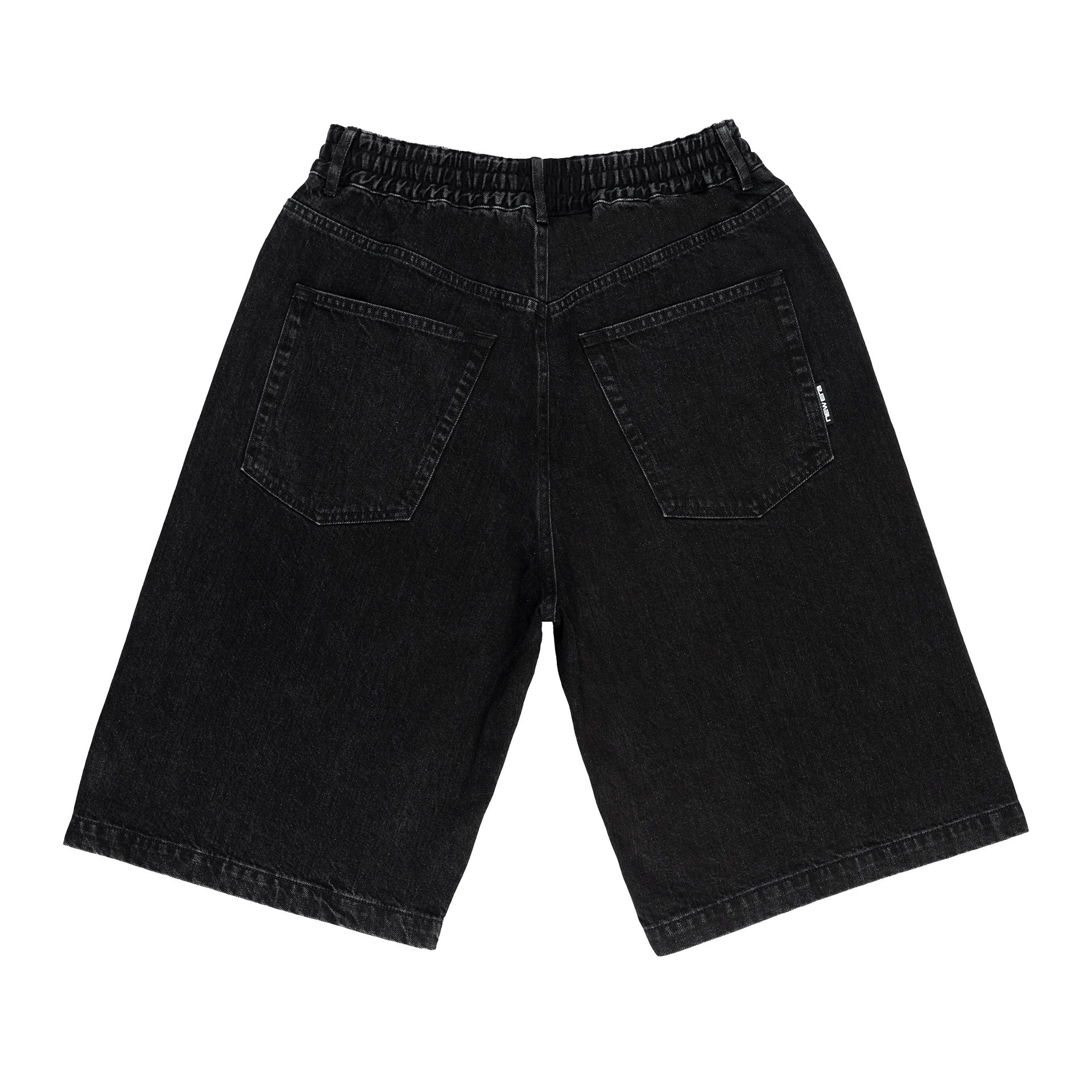 New Era Branded Warehouse Black Jean Shorts Male Product Image