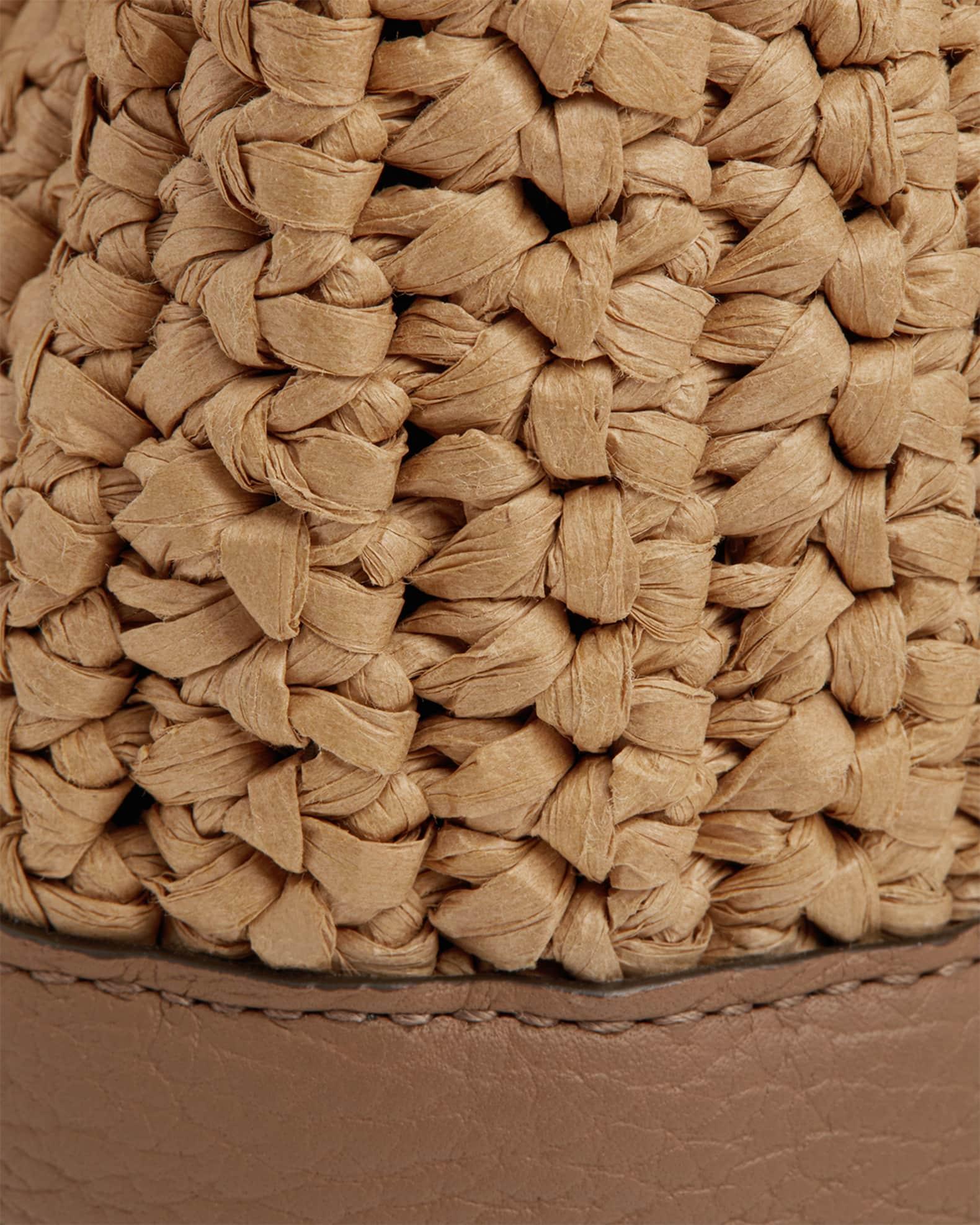 Osette Drawstring Raffia Bucket Bag Product Image