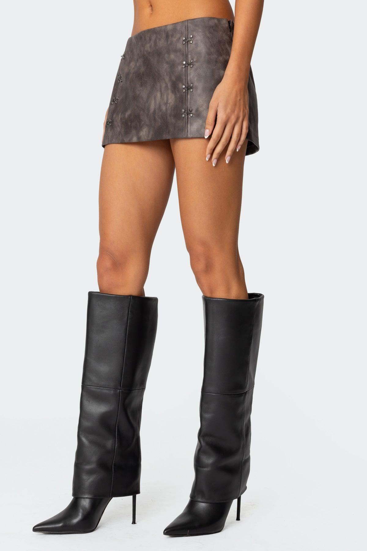 Camille Faux Leather Mini Skort Product Image