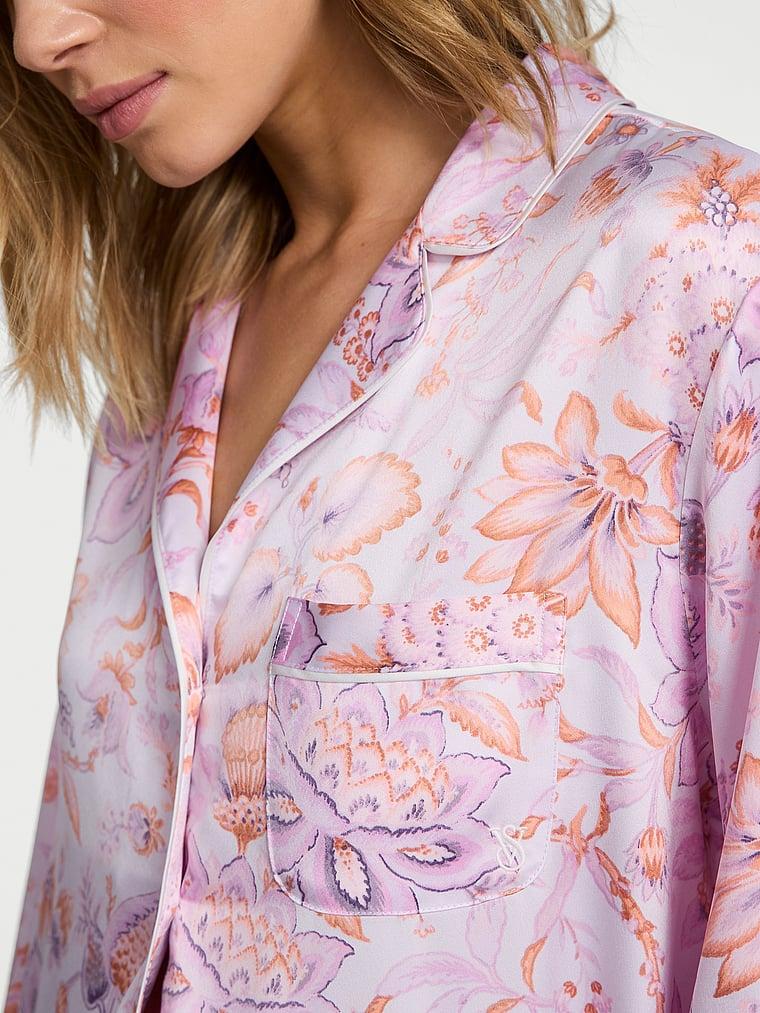 Glazed Satin Short Pajama Set Product Image