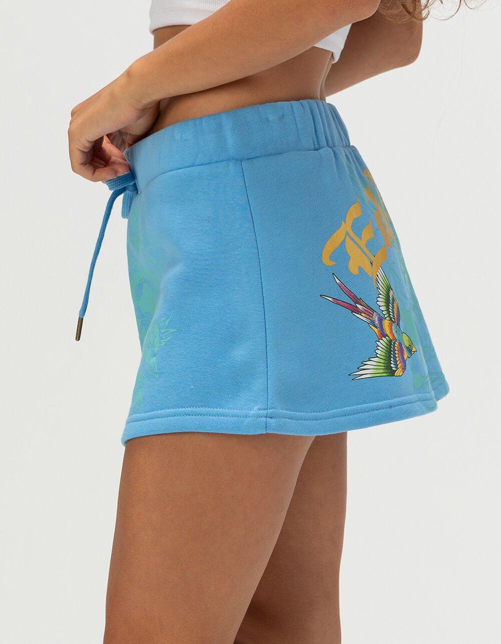 ED HARDY Swallows Womens Fleece Skirt - BLUE Product Image