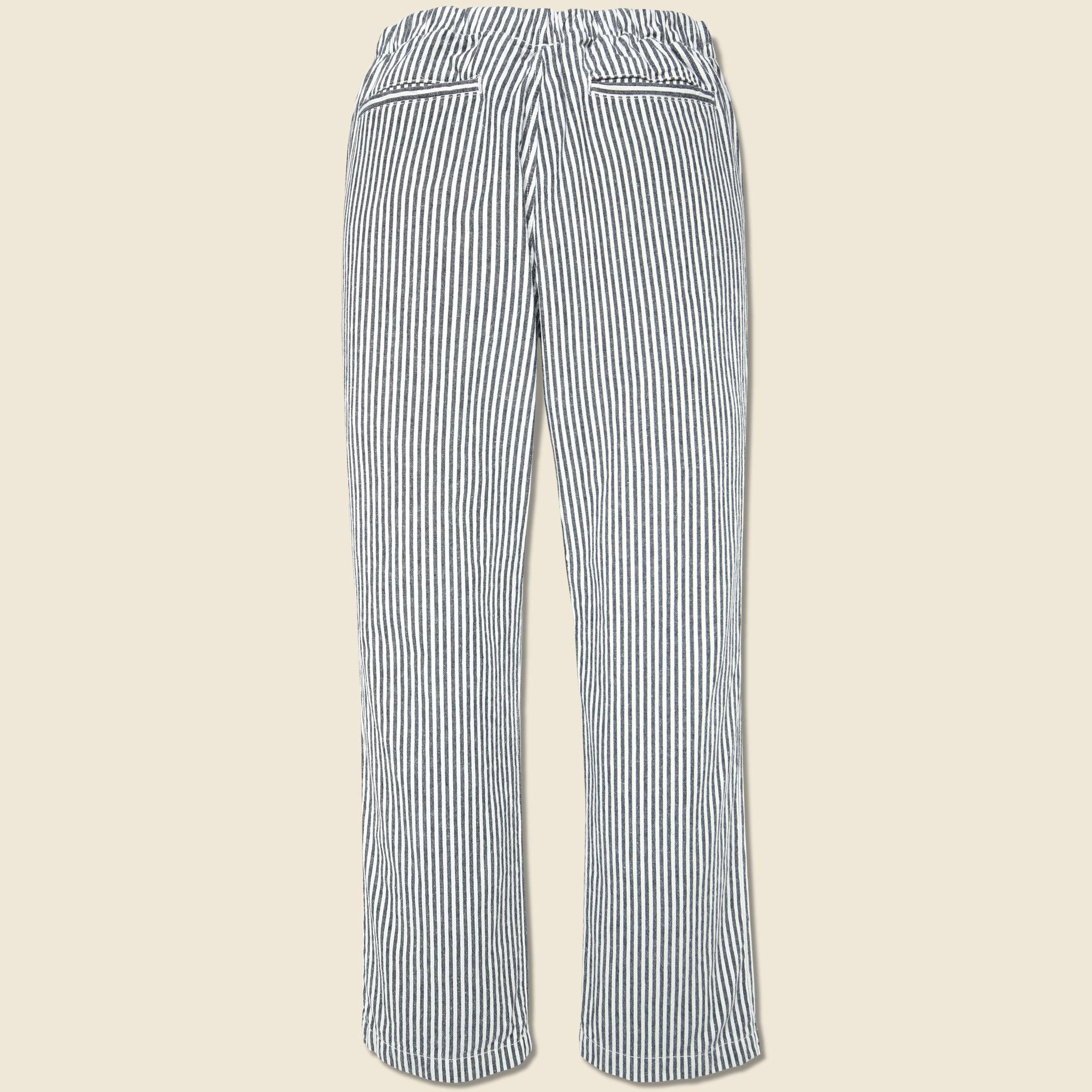 Hemp Stripe Easy Chino - Natural/Navy Product Image