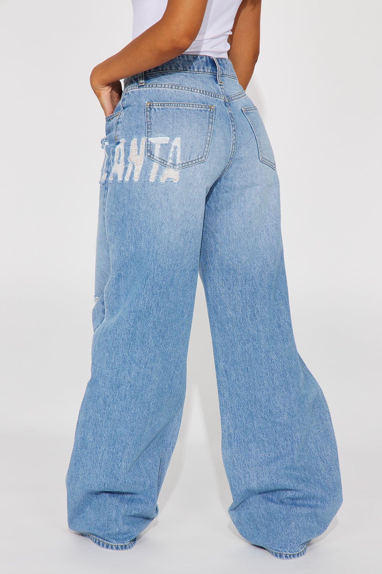 Tall Hometown Honey Atlanta Ripped Baggy Jeans - Medium Wash Product Image