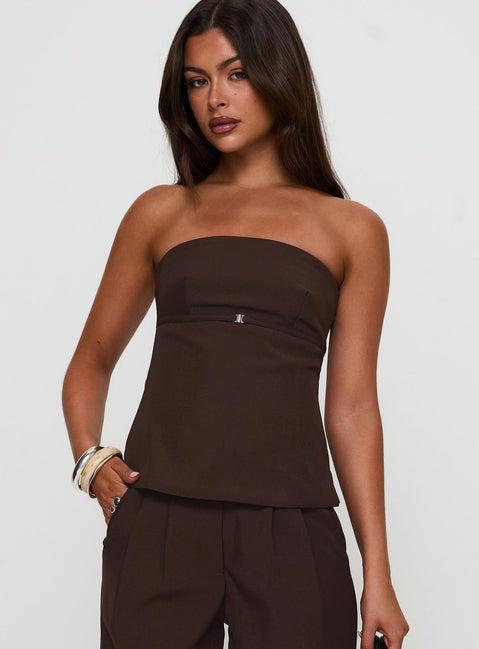 Irresistible Strapless Top Chocolate Product Image