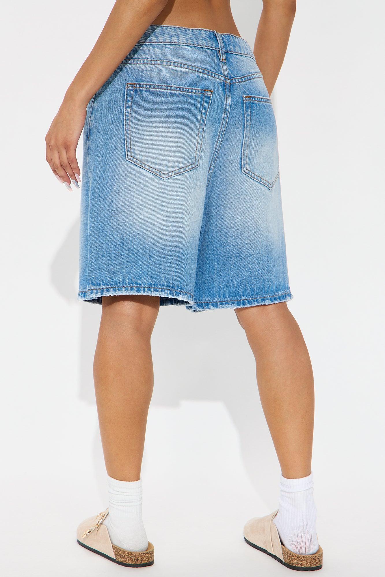 Ebb And Flow Drapey Denim Shorts - Vintage Wash Female Product Image