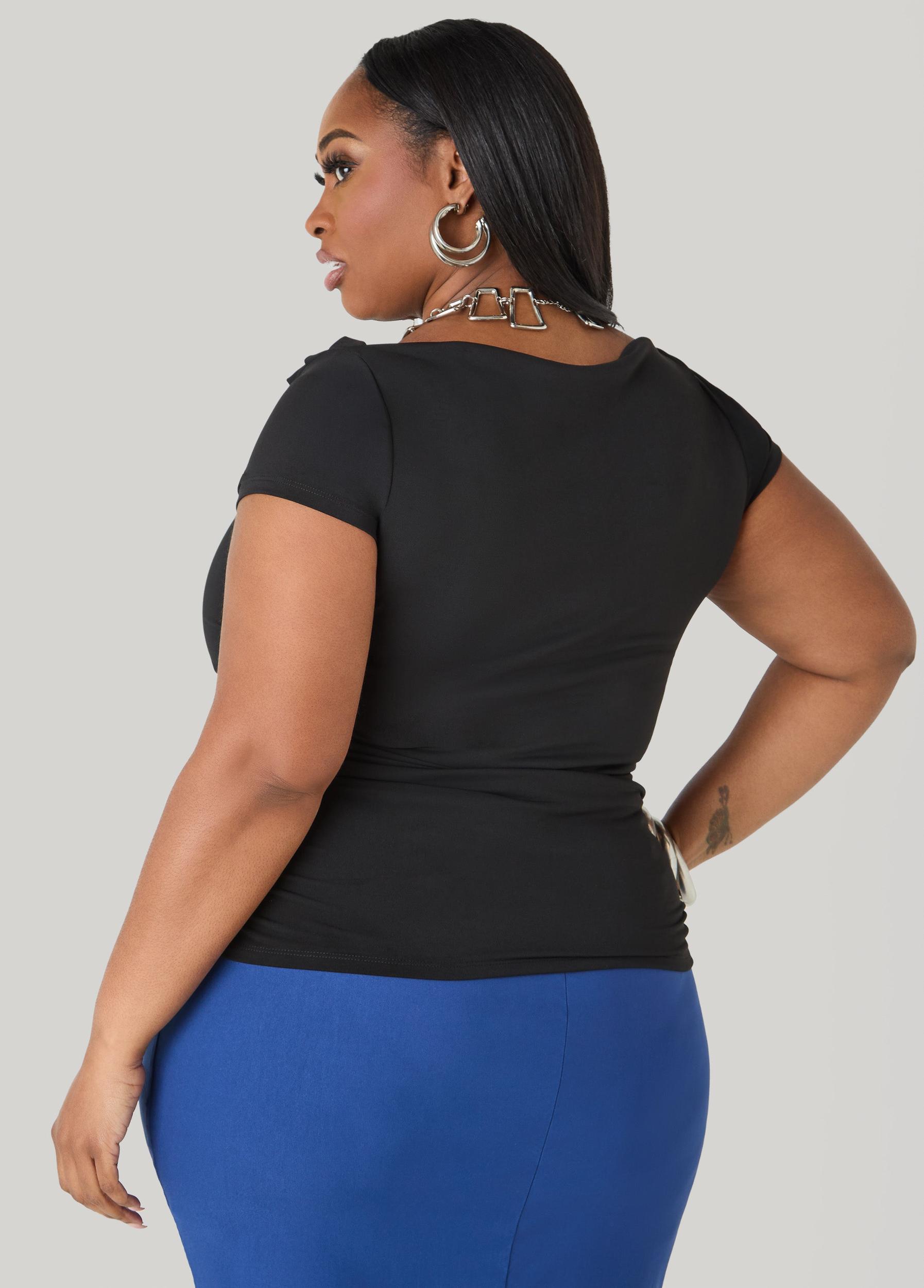 Ruched Cowl Neck Top Product Image