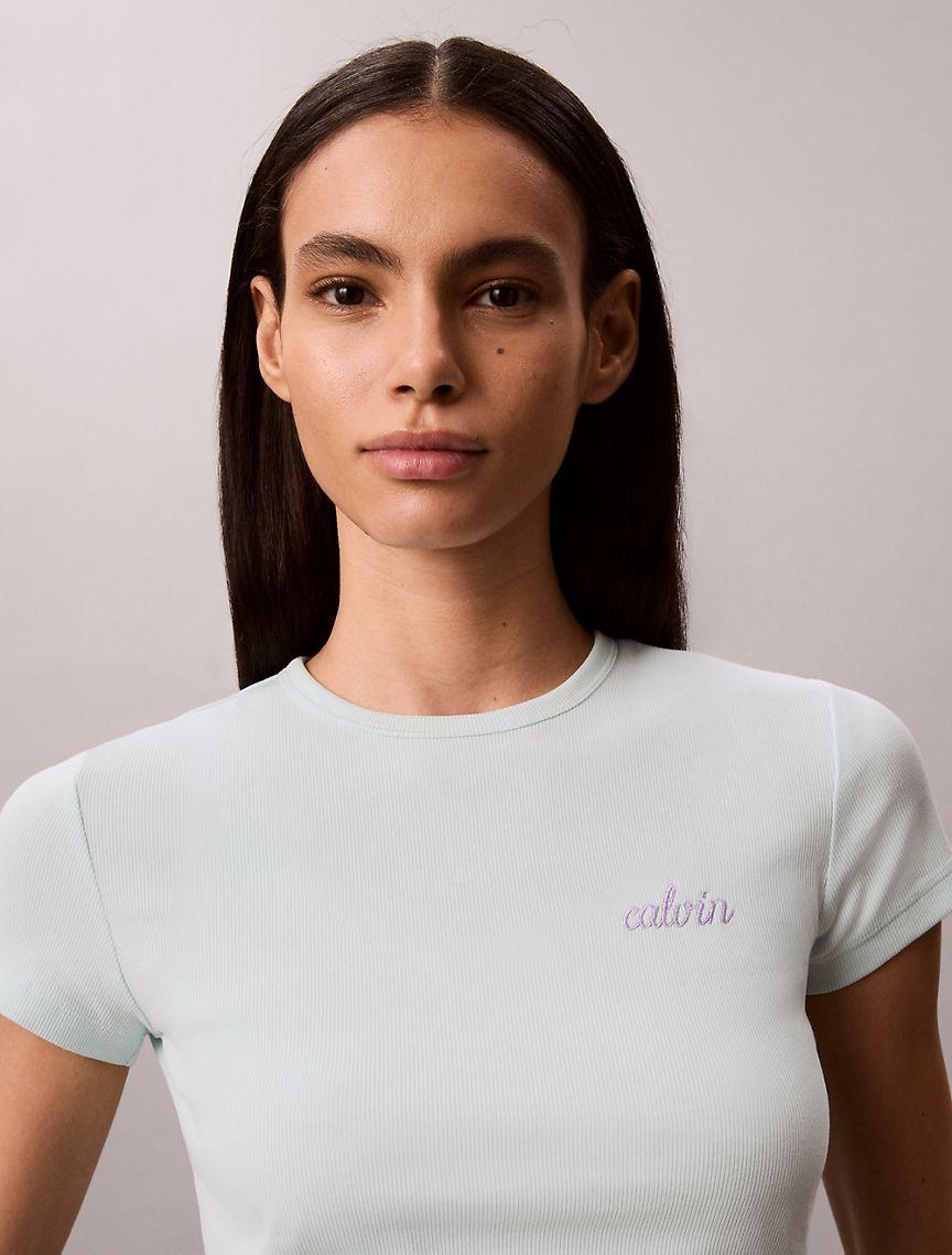 Contour Rib Logo Graphic Slim T-Shirt Product Image