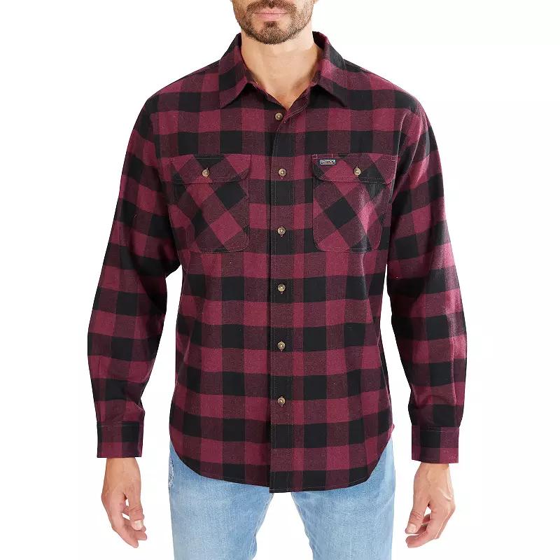 Men's Smith's Workwear Regular-Fit Buffalo Plaid Two-Pocket Flannel Button-Down Shirt,  Product Image