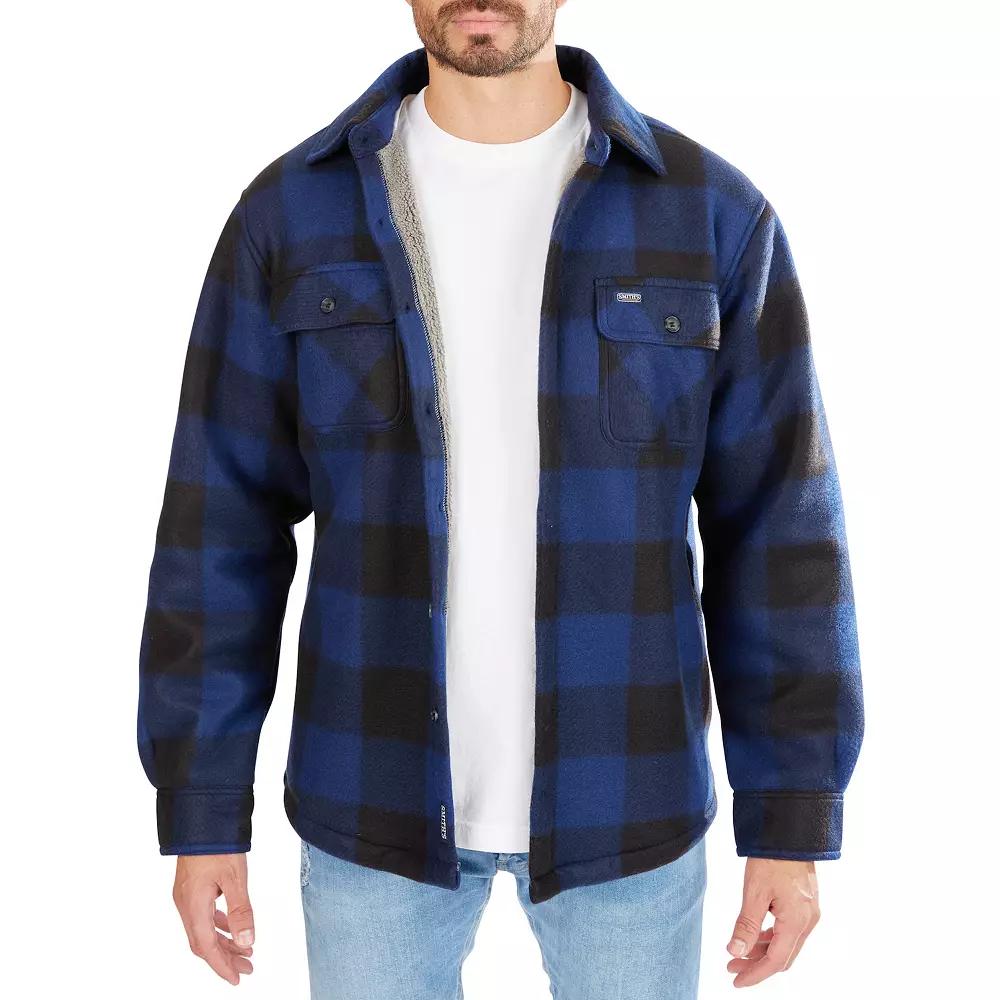 Mens Smiths Workwear Sherpa-Lined Plaid Microfleece Shirt Jacket Product Image