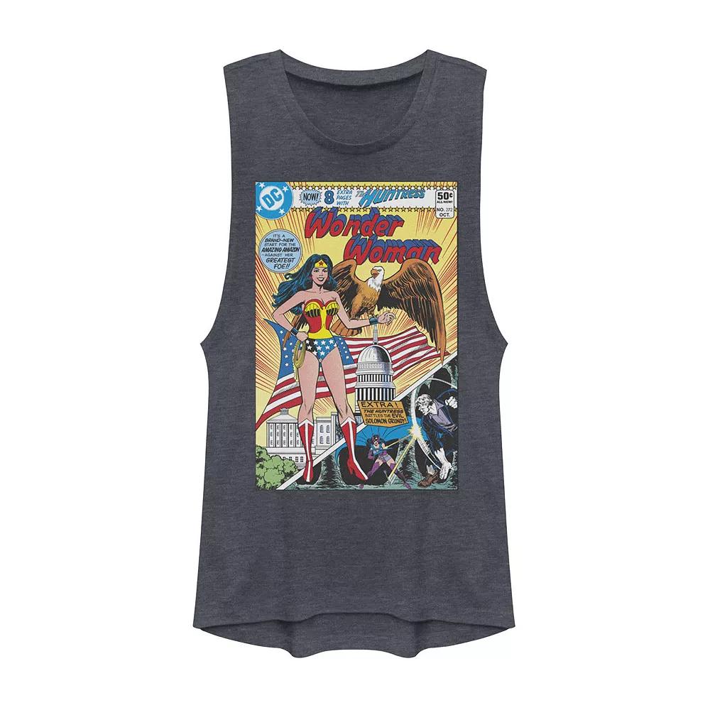 Juniors' DC Comics Wonder Woman Vintage Comic Cover Muscle Tank Top, Girl's,  Product Image