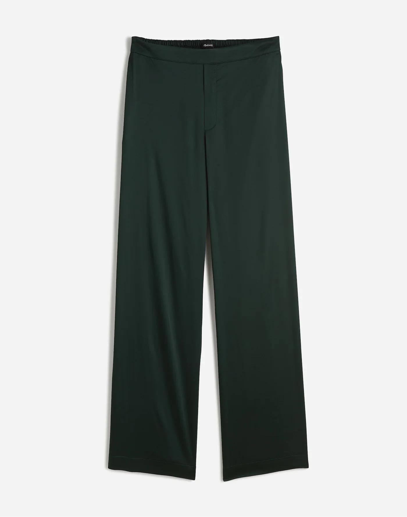 Pull-On Straight Pants in Stretch Satin Product Image