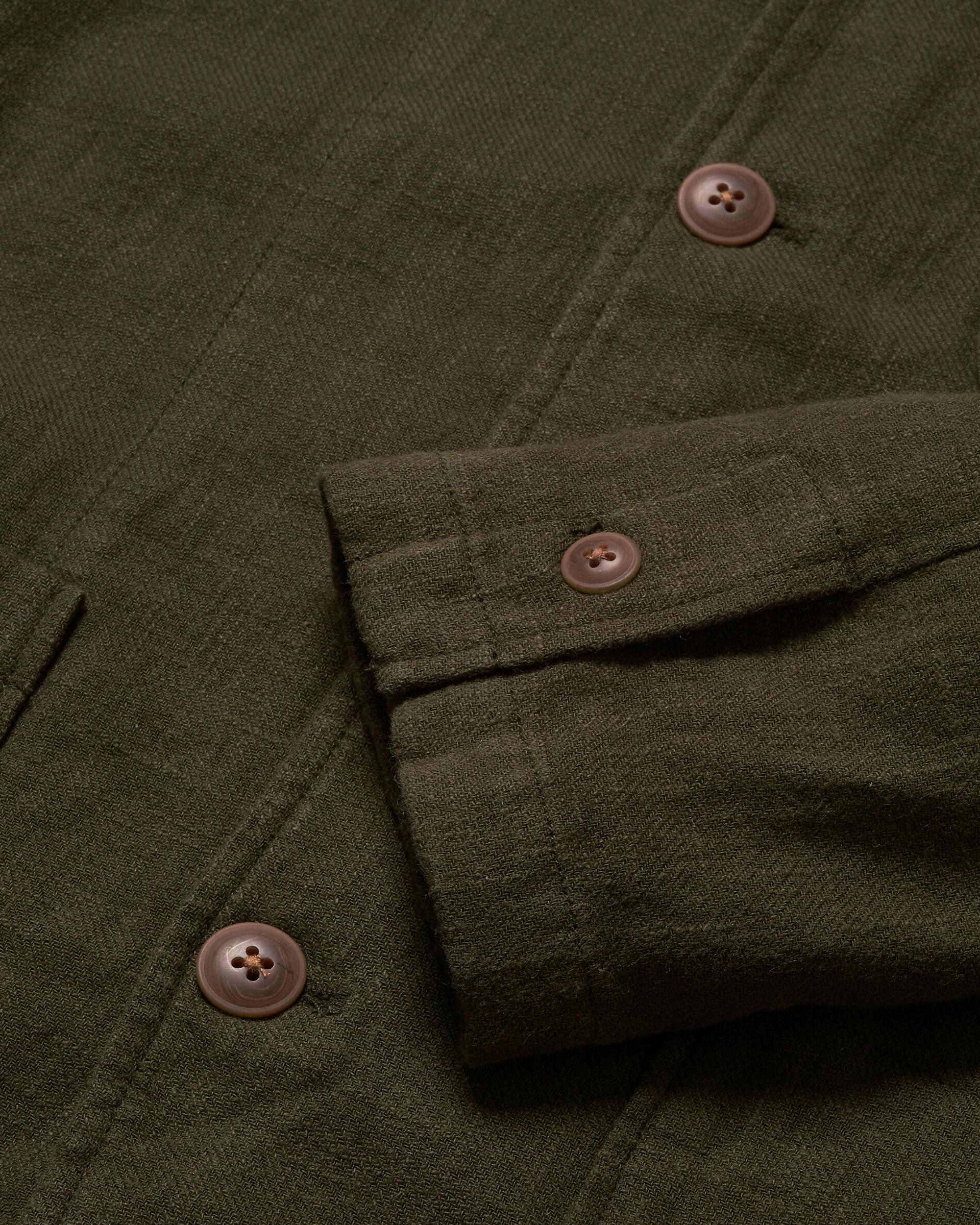 Nelson Ramie Stand Up Collar Blazer - Dark Olive Product Image