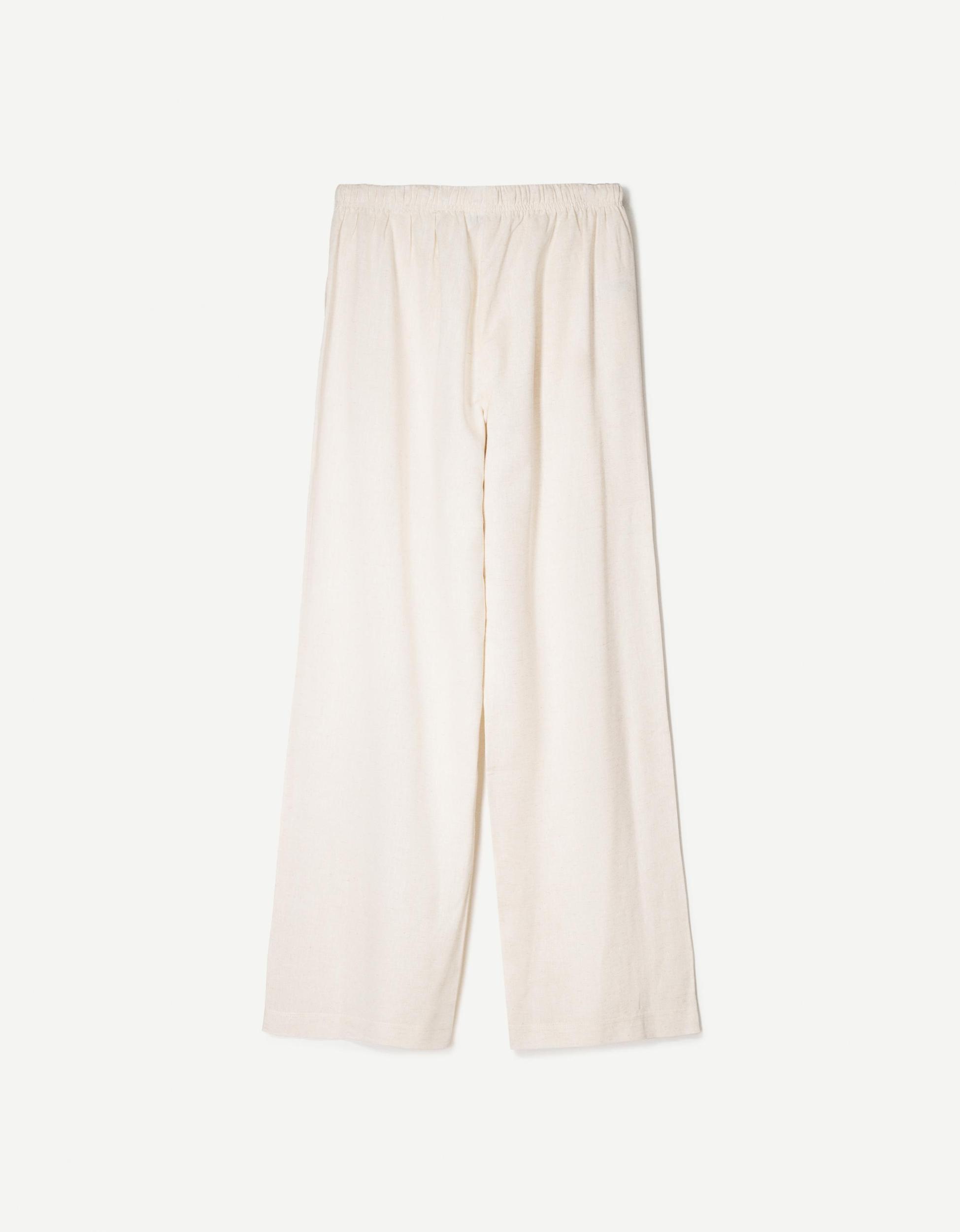 Linen blend pants with an elastic waistband Product Image
