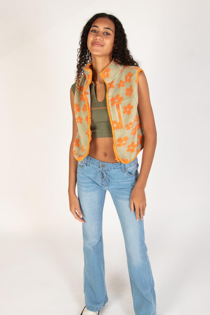 Daisy Fleece Zip Up Vest Product Image