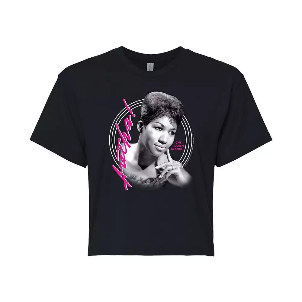 Juniors' Aretha Franklin Soul Queen Cropped Graphic Tee, Girl's,  Product Image