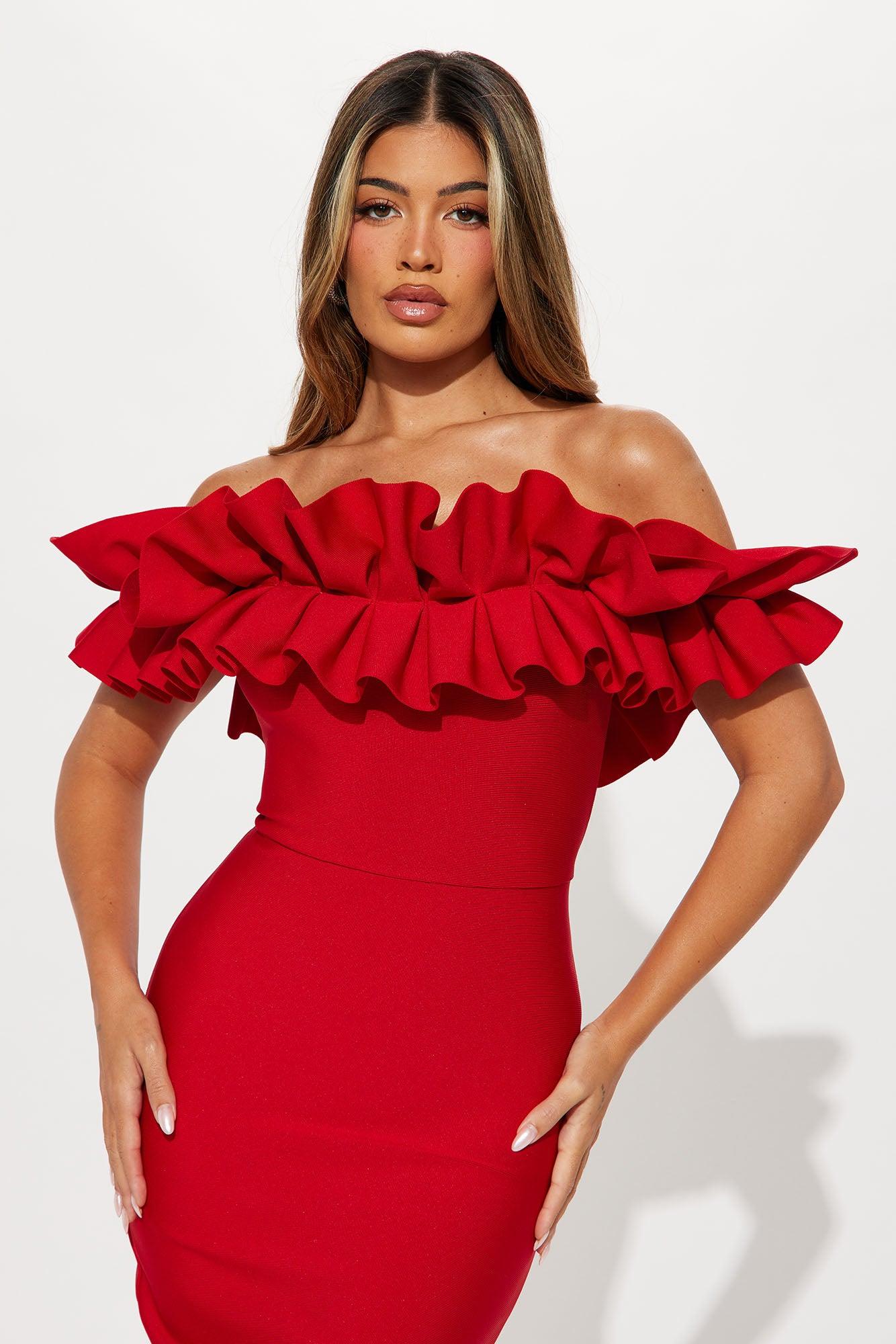Statements Like This Midi Dress - Red Product Image