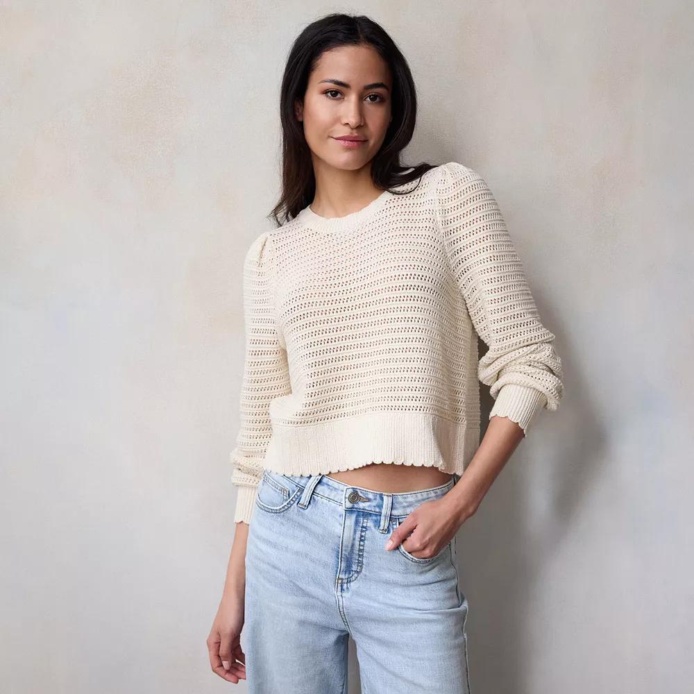 Petite LC Lauren Conrad Bow Back Pullover Sweater, Women's, Size: Small Petite, Fusilli Product Image