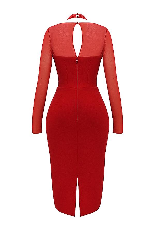 Yasmin  scarlet plunge midi dress Product Image