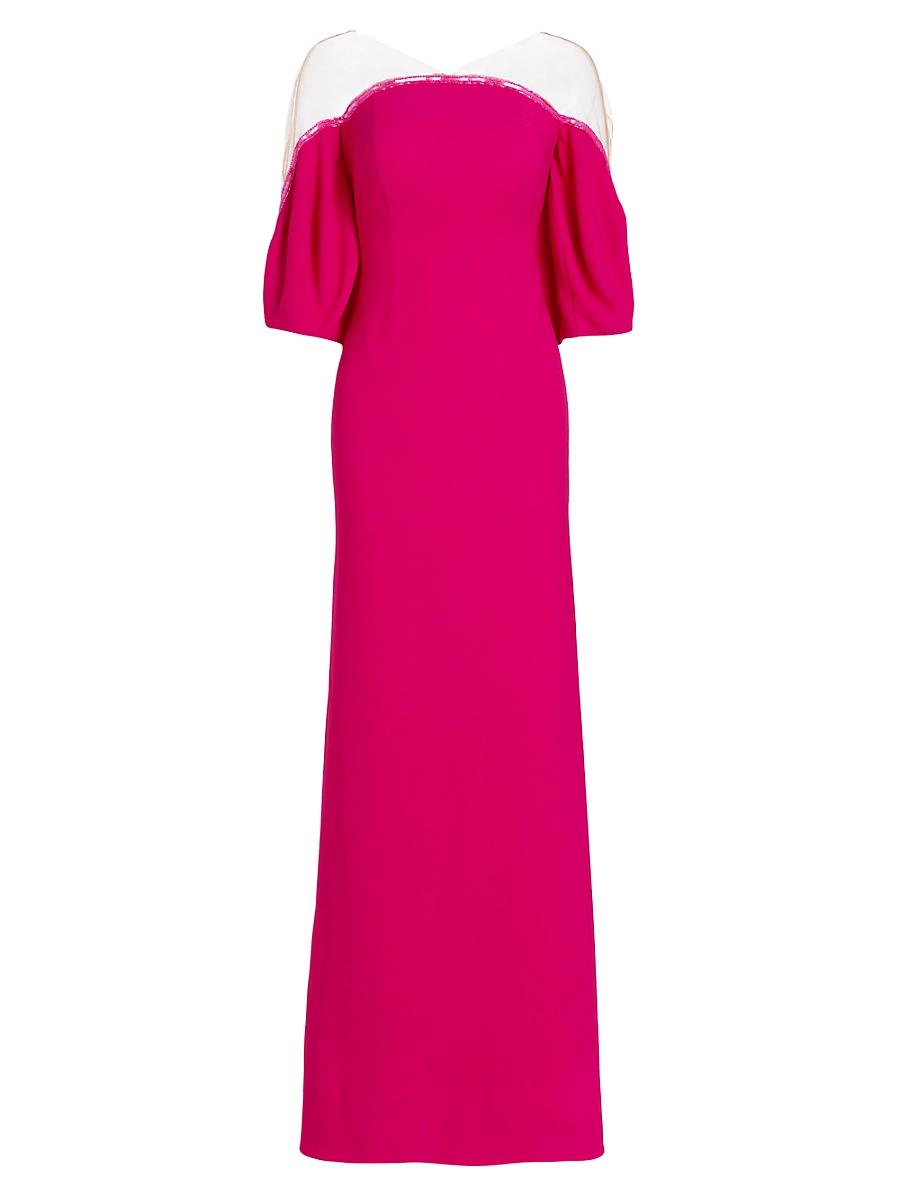 Womens Crepe Illusion Gown Product Image