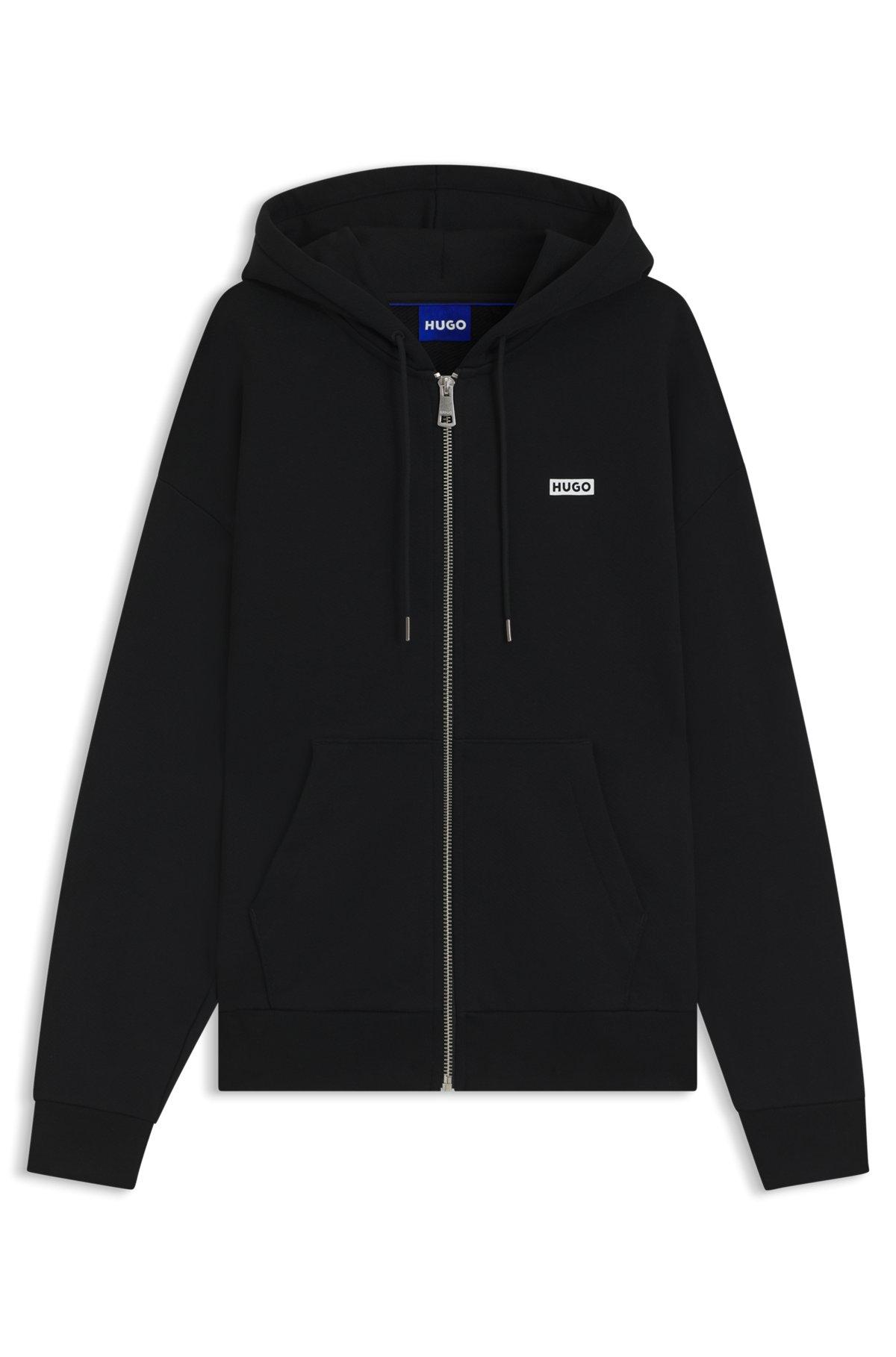 Cotton-terry hoodie with logo prints Product Image