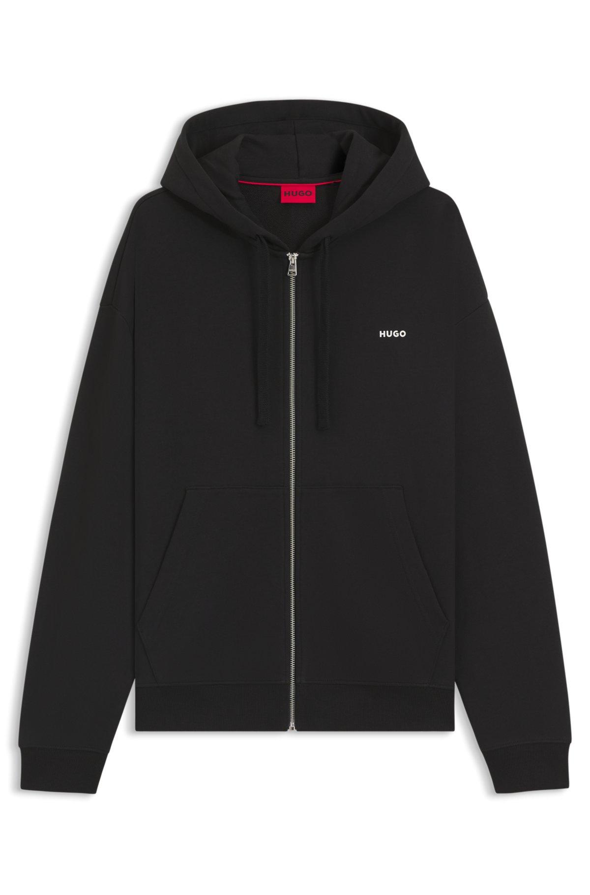 Relaxed-fit zip-up hoodie in cotton terry Product Image