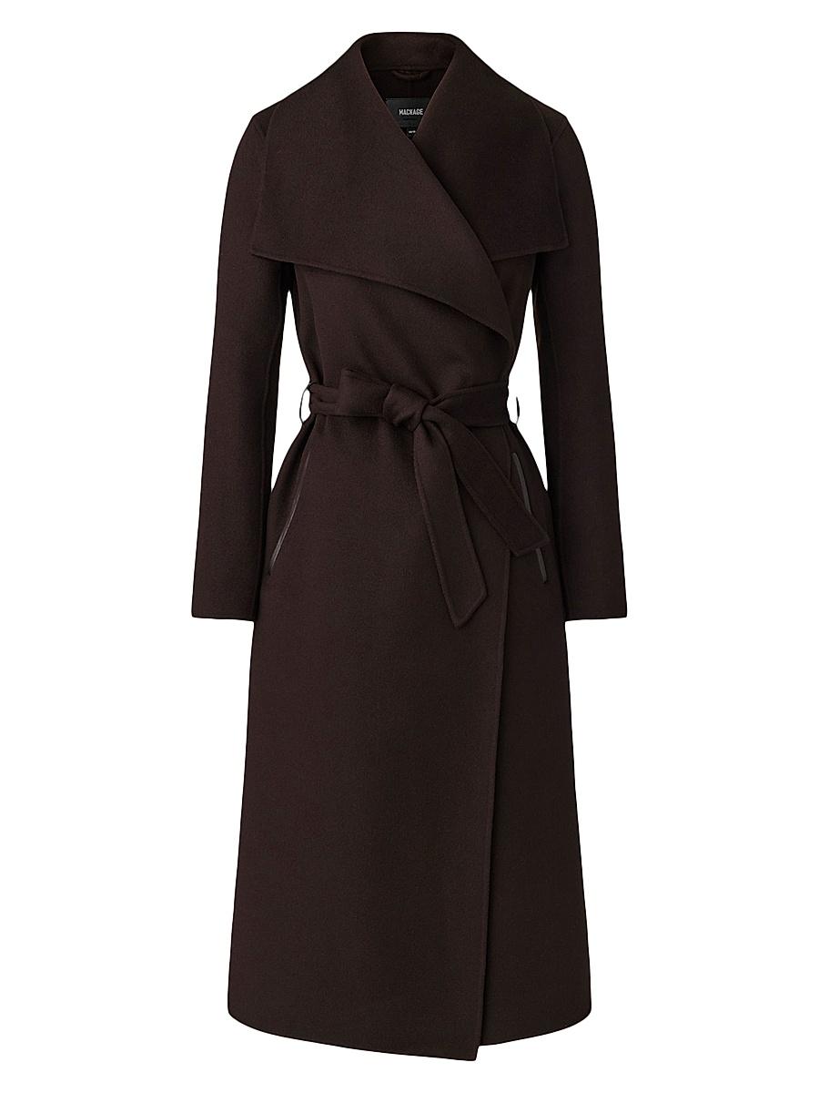 Womens Belted Light Wool Coat Product Image