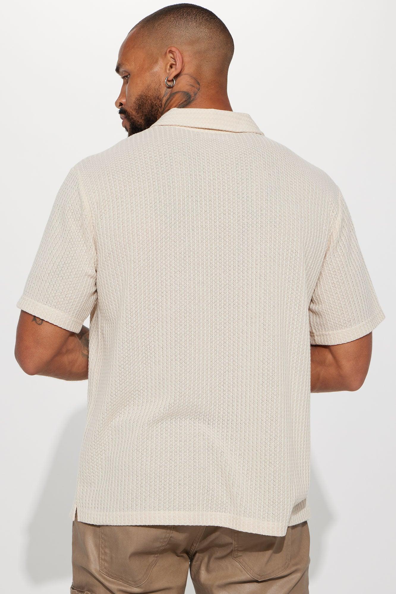 Blissful Short Sleeve Polo - Oatmeal Product Image