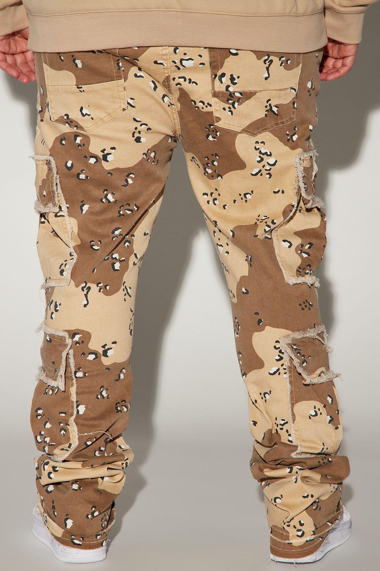 Shout Out Fray Stacked Skinny Flare Pants - Brown/combo Product Image