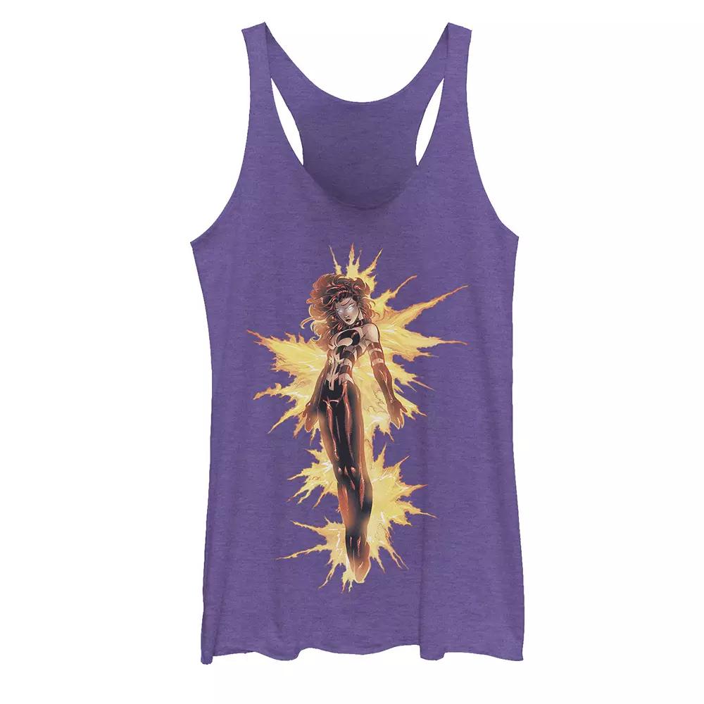 Juniors' Marvel X-Men Phoenix Jean Grey On Fire Graphic Tank Top, Girl's, Size: XS, Purple Grey Product Image