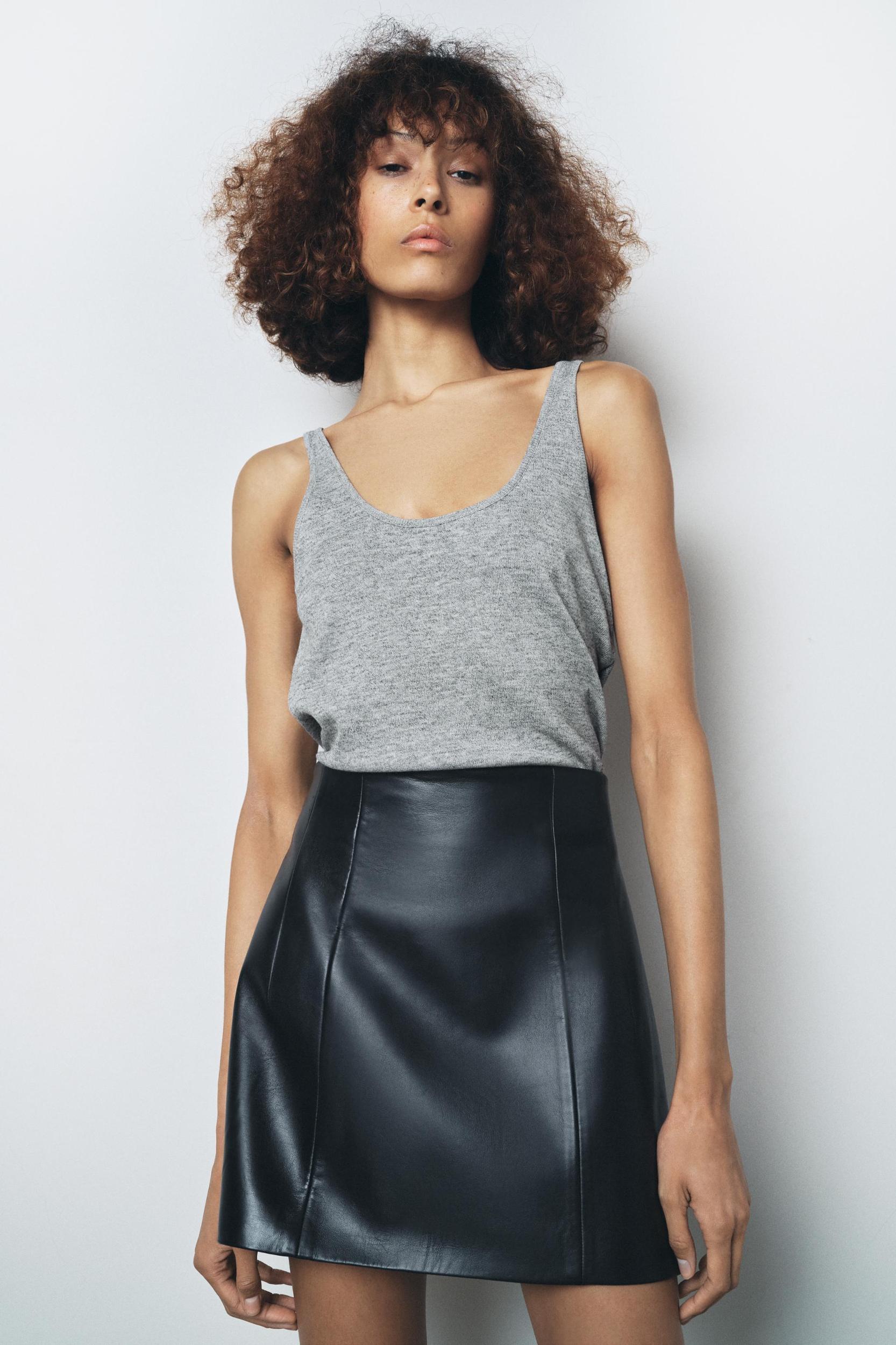 100% LEATHER SHORT SKIRT ZW COLLECTION LIMITED EDITION Product Image