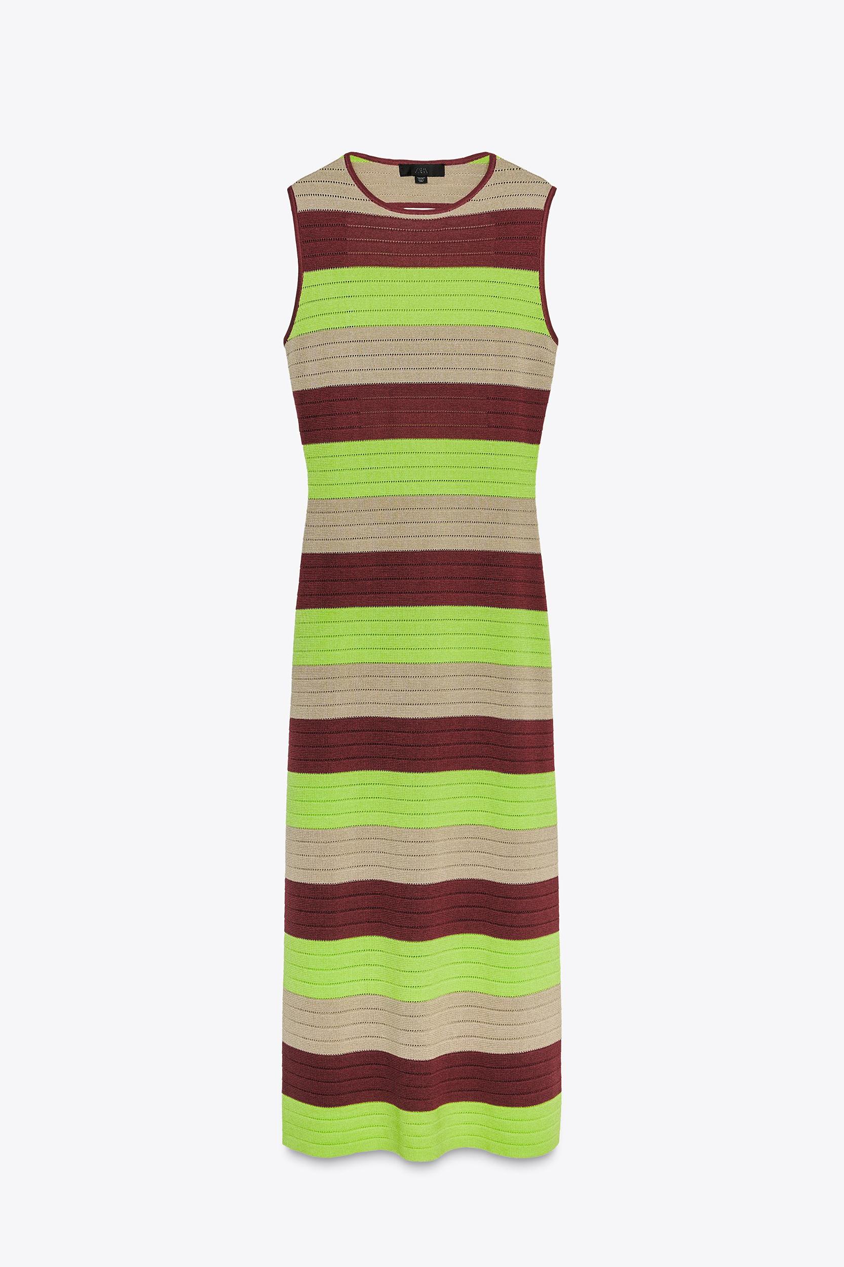 STRIPED KNIT LONG DRESS Product Image