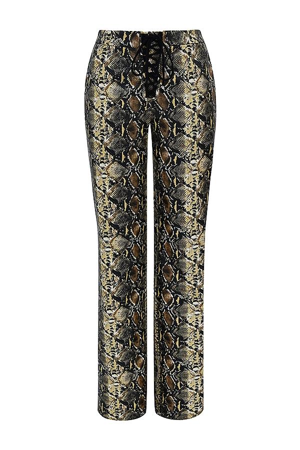 Serina  snake print vegan leather trousers Product Image