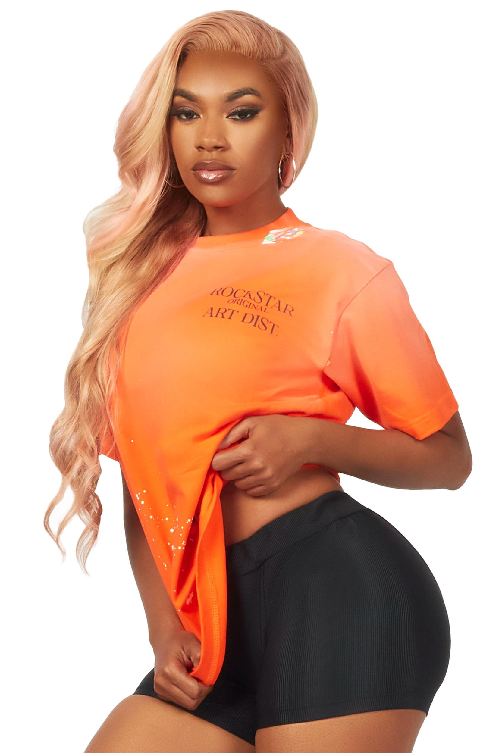 Can't Be Tamed Orange Oversized Tee Female Product Image