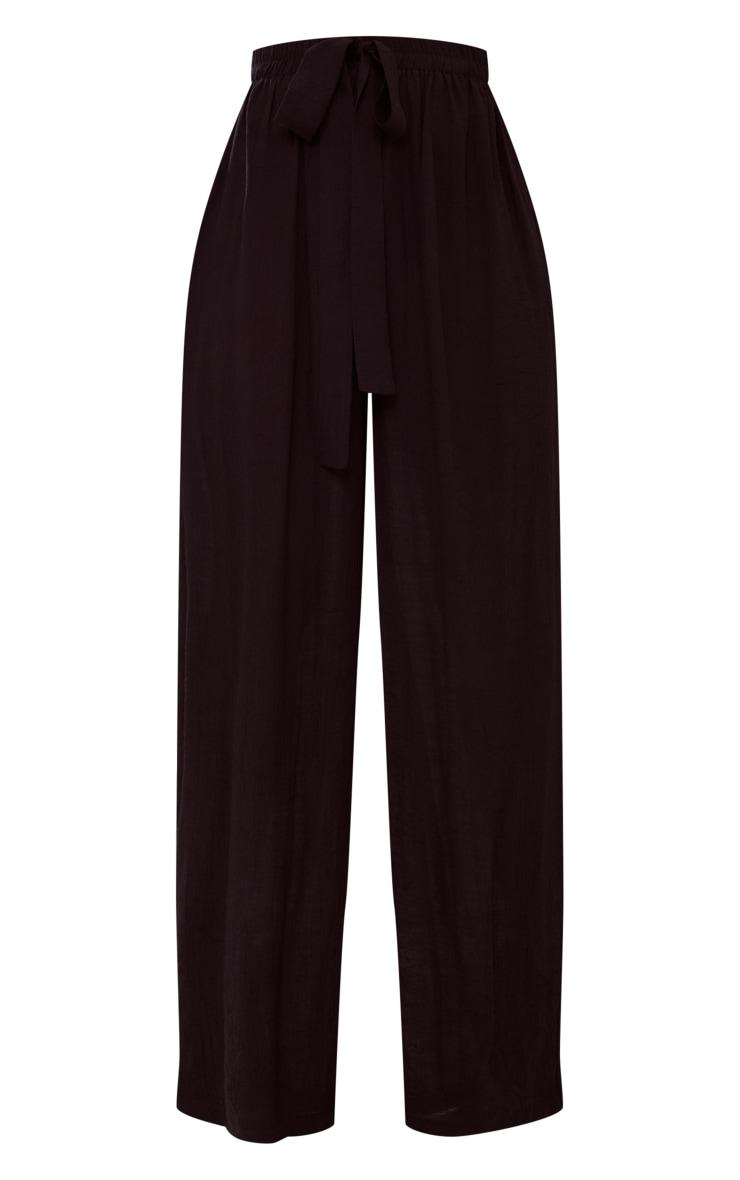 Black Linen Look Palazzo Beach Pant Product Image