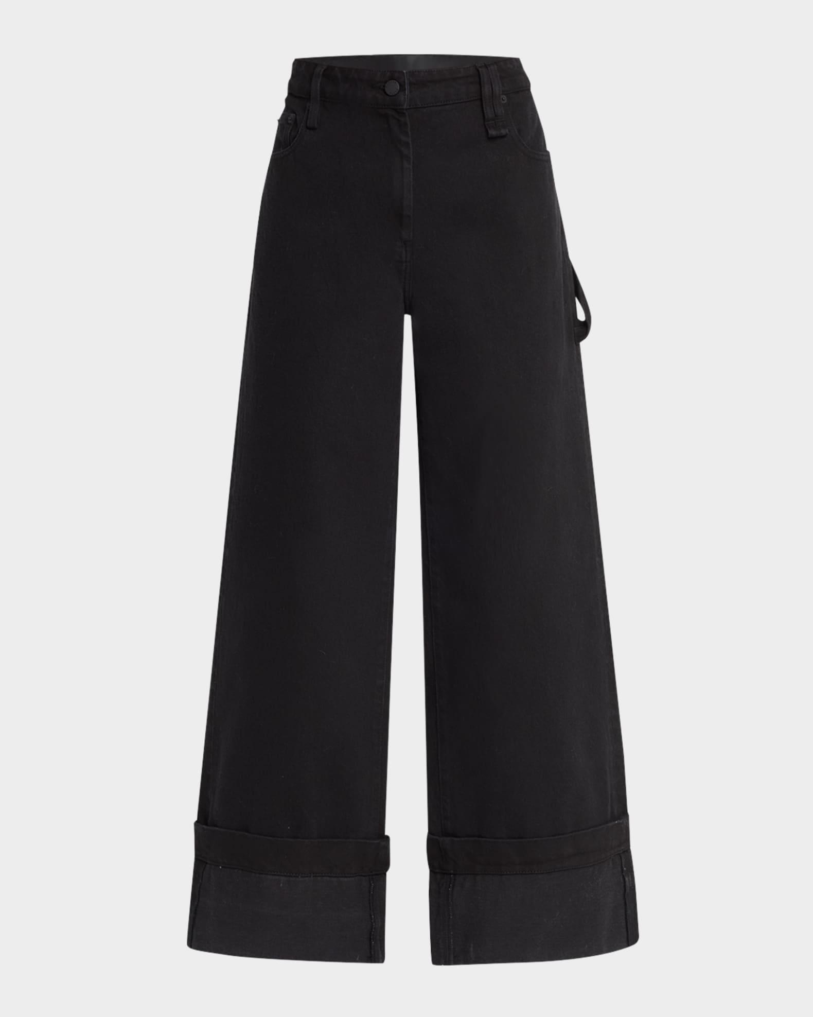 Straight-Leg Cuffed Boyfriend Jeans Product Image