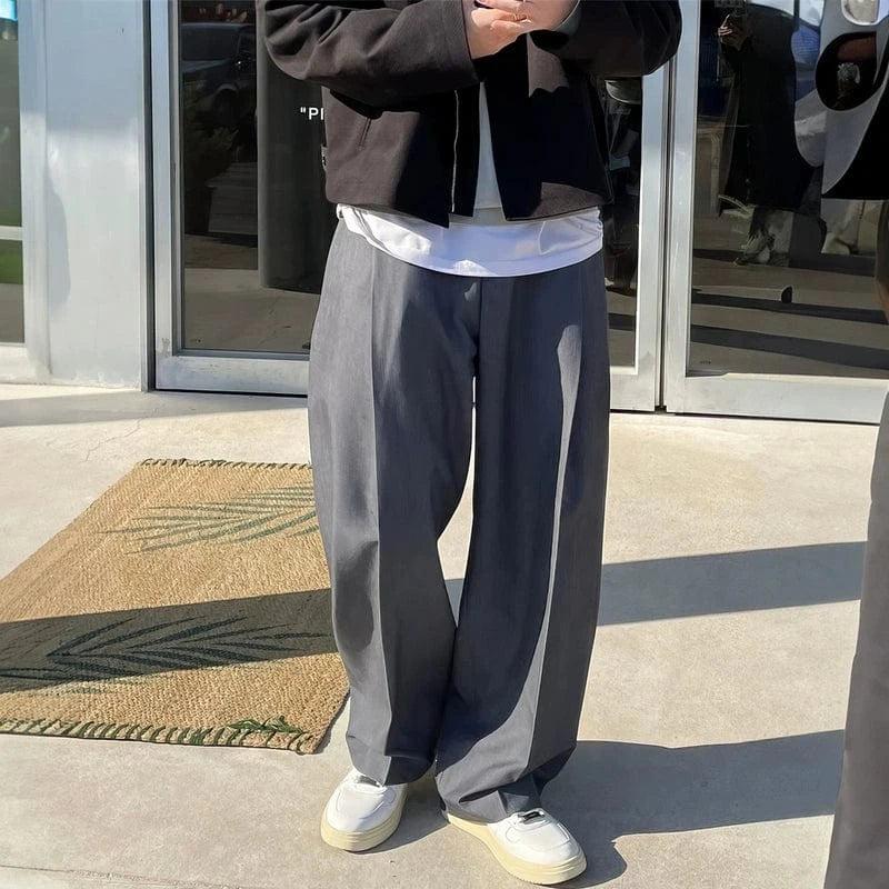 RT No. 13058 PLEATED WIDE STRAIGHT PANTS Product Image