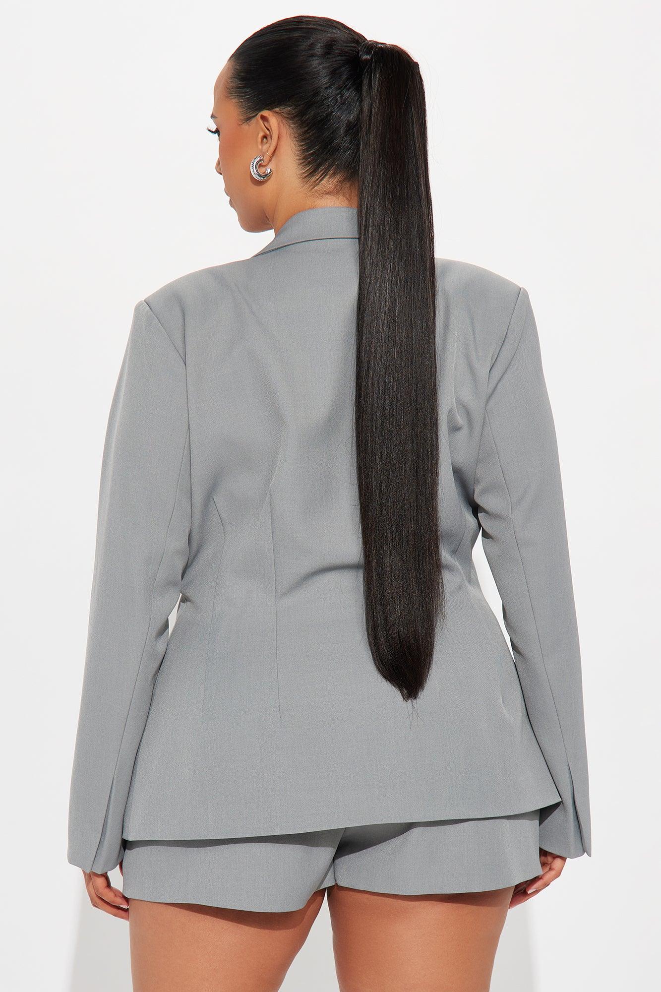 Yasmin Hourglass Blazer - Grey Product Image