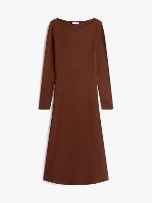 Boatneck Rib-Knit Midi Dress Product Image