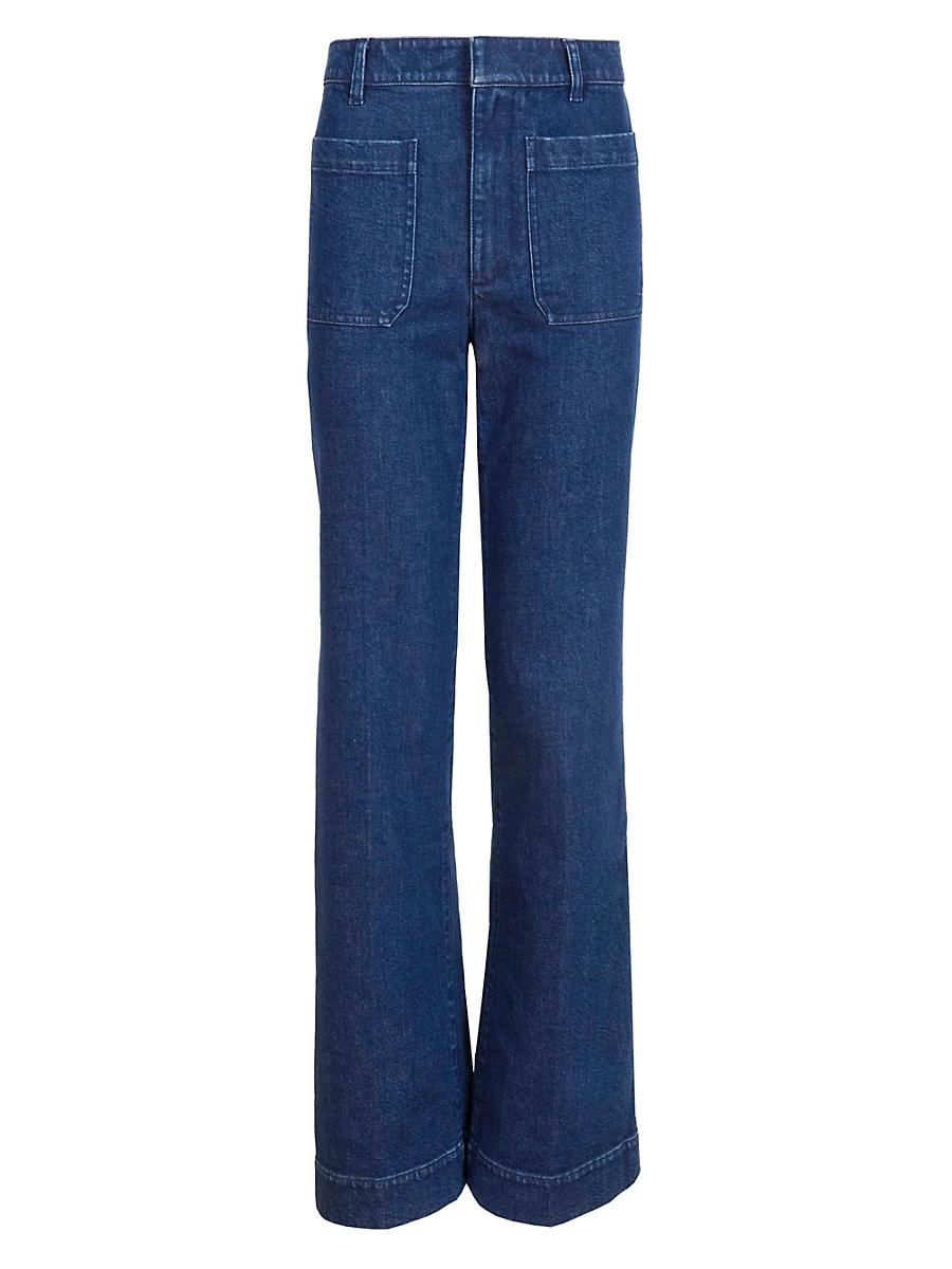 Womens Nicole Stretch-Denim Flare Pants Product Image