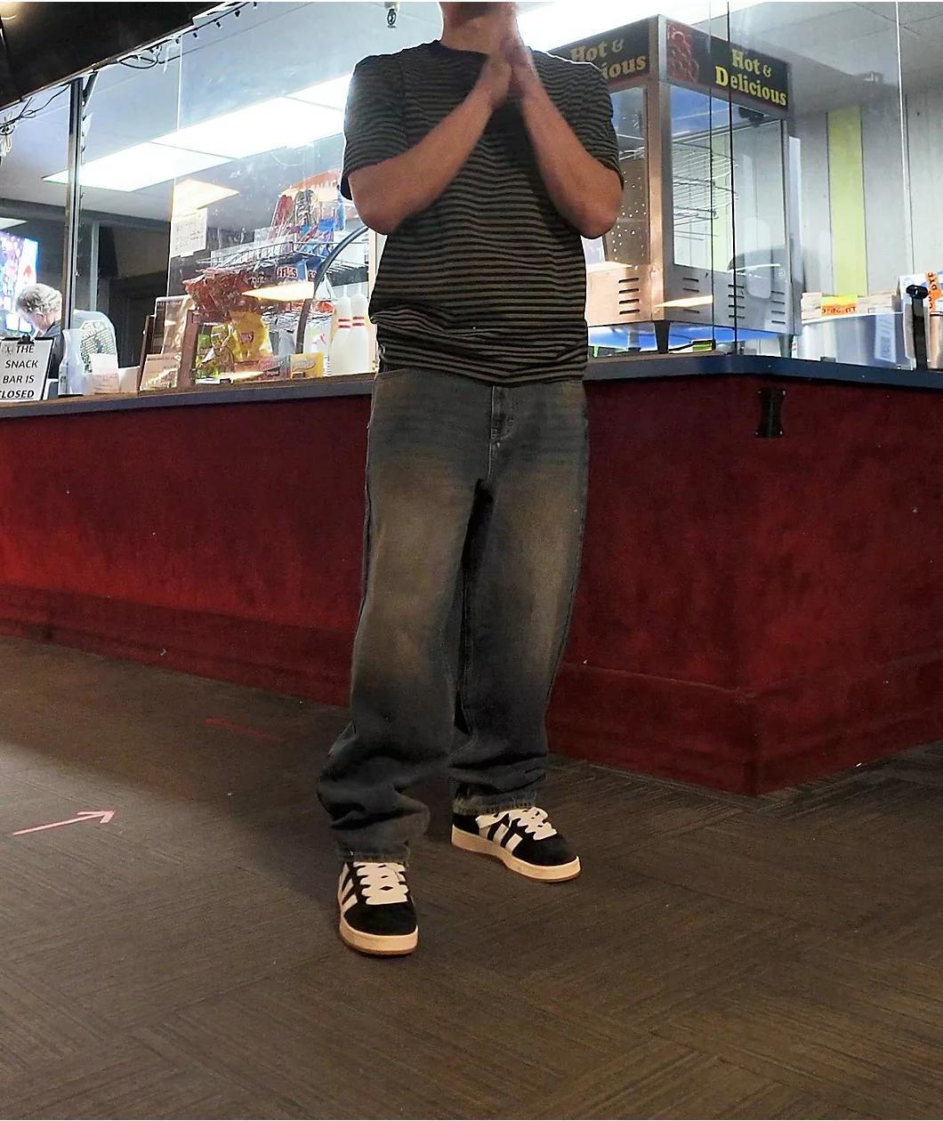 Empyre Ultra Wide Leg Bronco Wash Skate Jeans Product Image