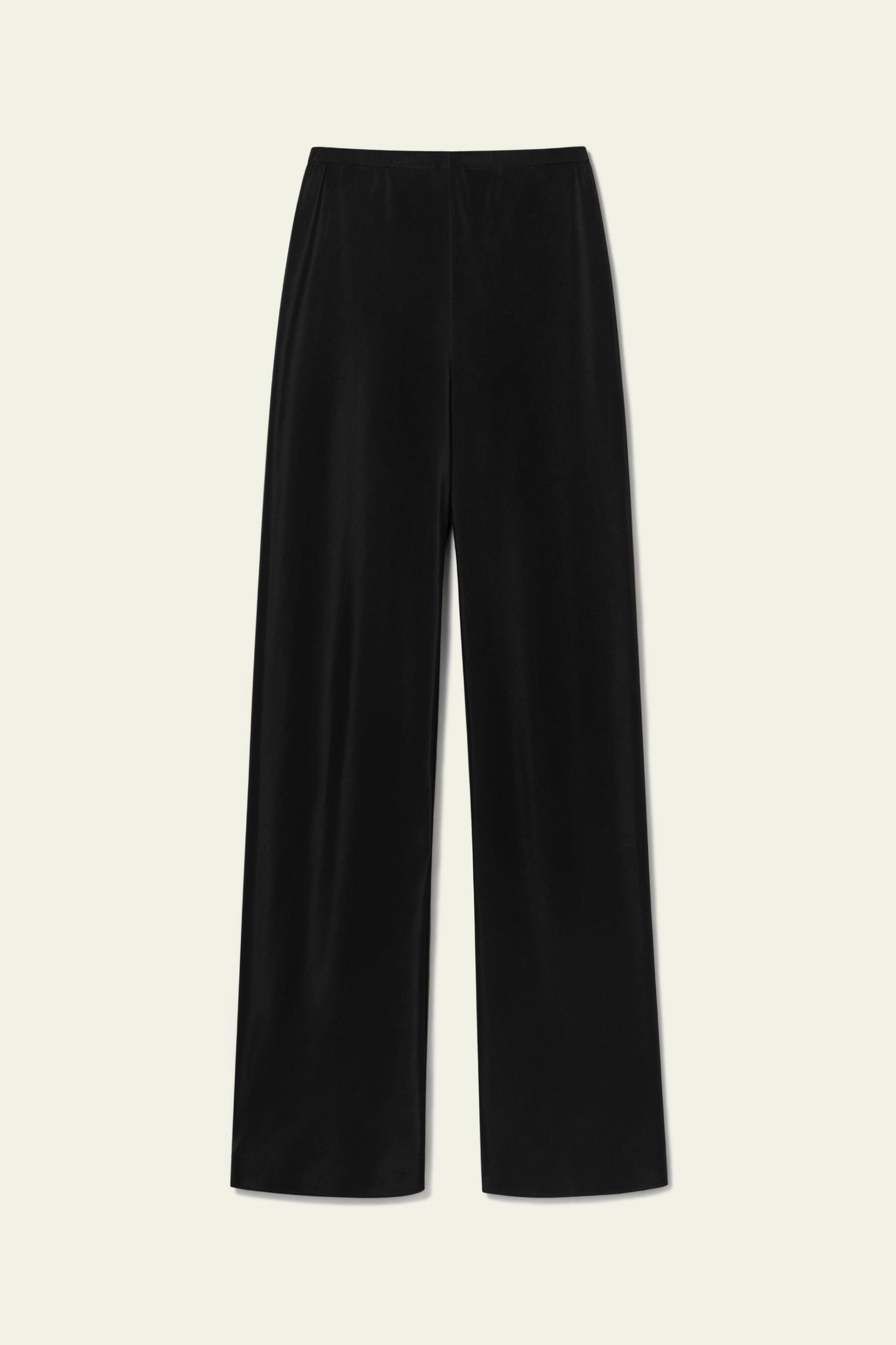 Bias Cut Straight Leg Silk Pants Product Image