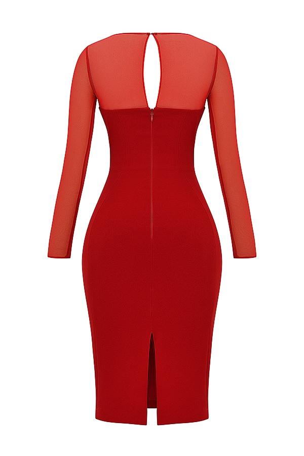 Darcy  scarlet plunge midi dress Product Image