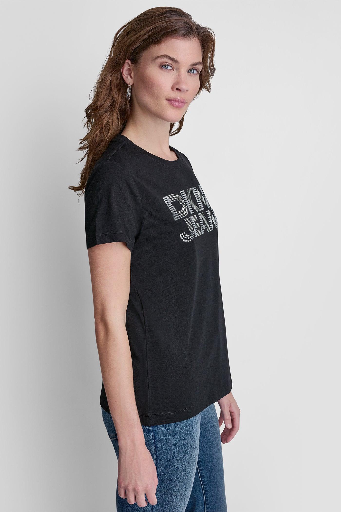 DKNY JEANS STACKED RHINESTONE DOME TEE Product Image
