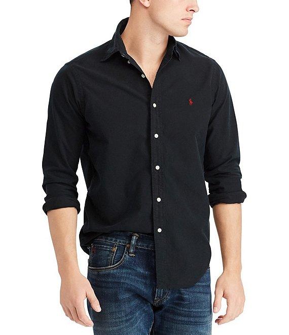 Polo Ralph Lauren Big & Tall Solid Garment-Dye Oxford Long Sleeve Woven Shirt Product Image