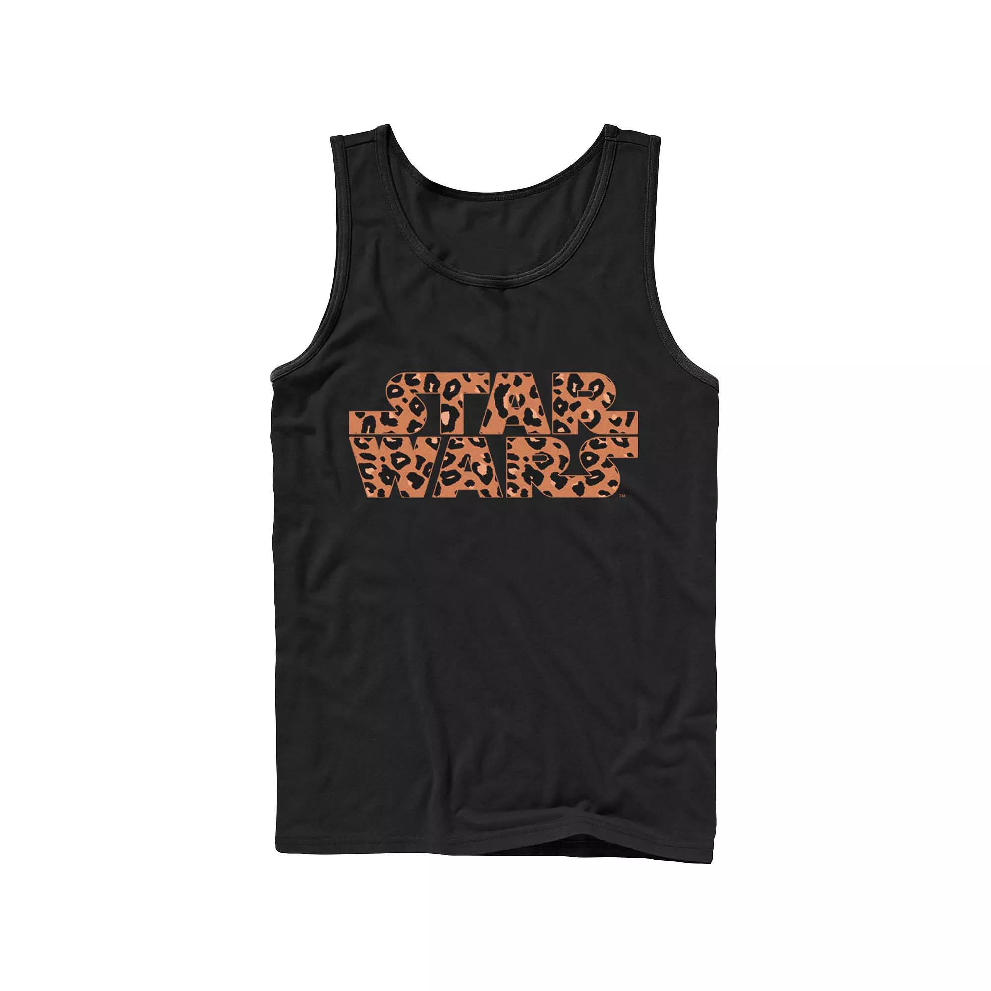 Men's Star Wars Basic Logo Cheetah Print Fill Tank Top,  Product Image