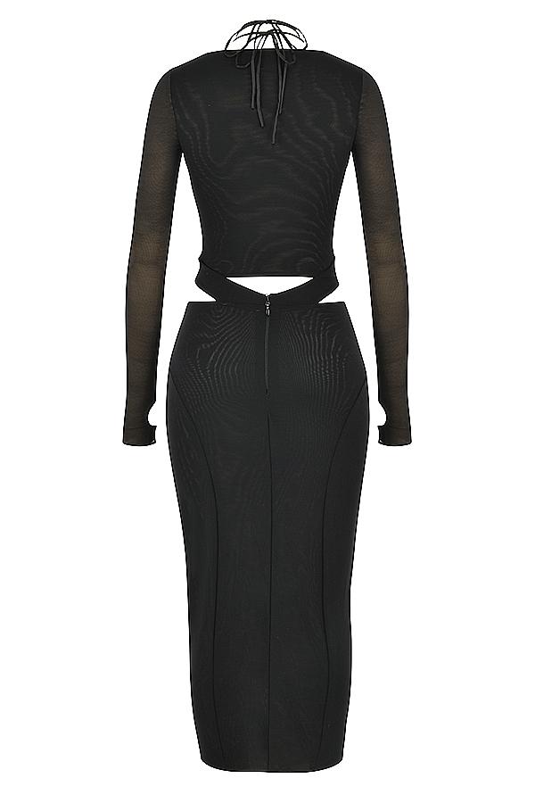 Marina  black cutout midi dress Product Image