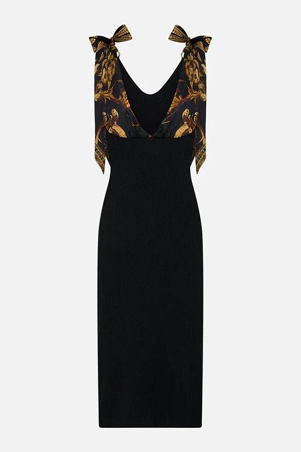 CAMILLA Long Knit Dress With Silk Ties - Medium -SALE Product Image