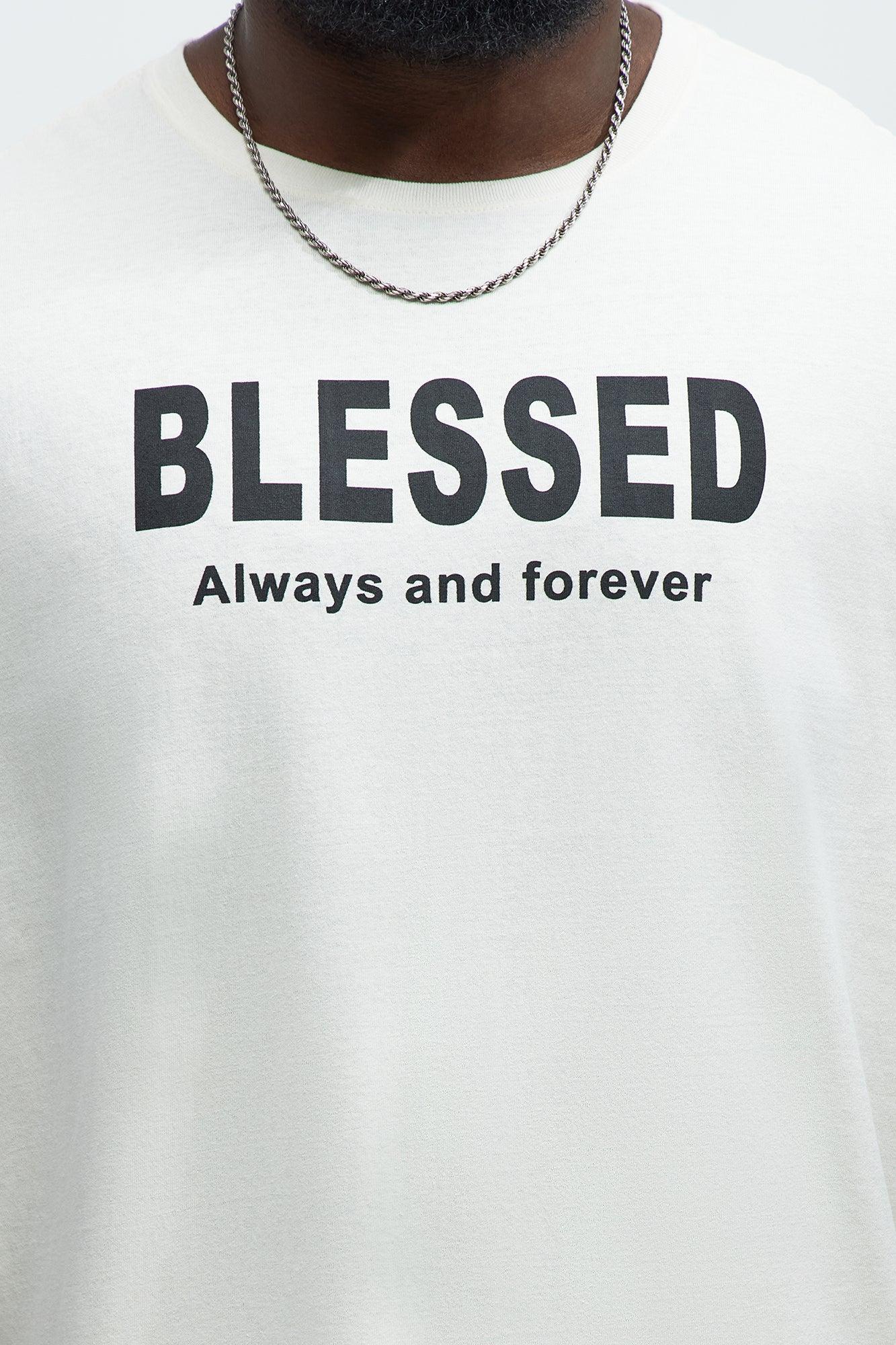 Blessed Oversized Short Sleeve Tee - White Product Image